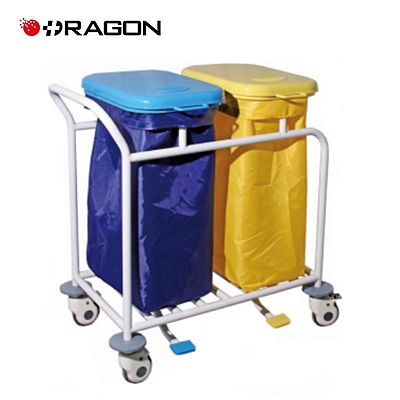 DW-WD02 Double barrel Linen Trolley with Plastic Cover