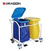 DW-WD02 Double barrel Linen Trolley with Plastic Cover